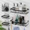 Clara Clark Shower Caddy & Bathroom Accessories Set with Bath Rugs